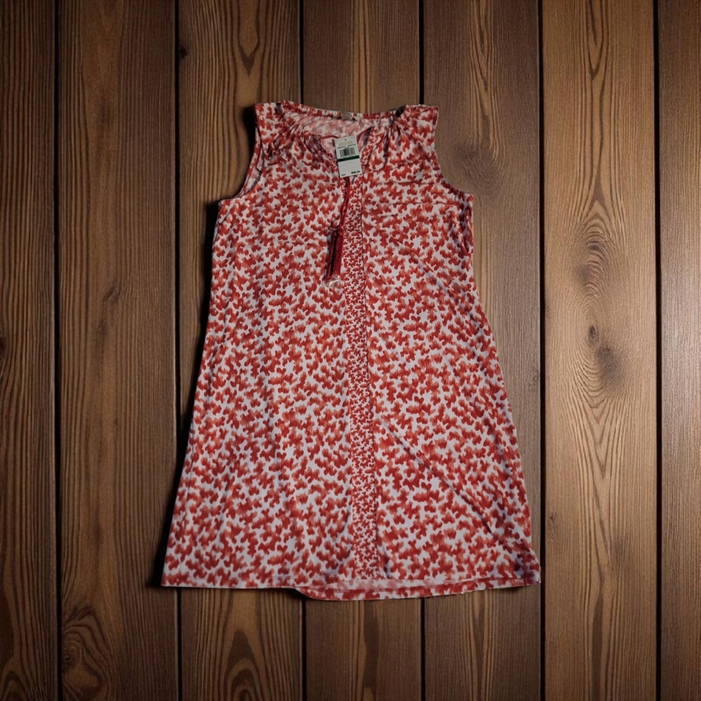 (NWT)Michael Kors Size Large Red and White Floral Womens Dress